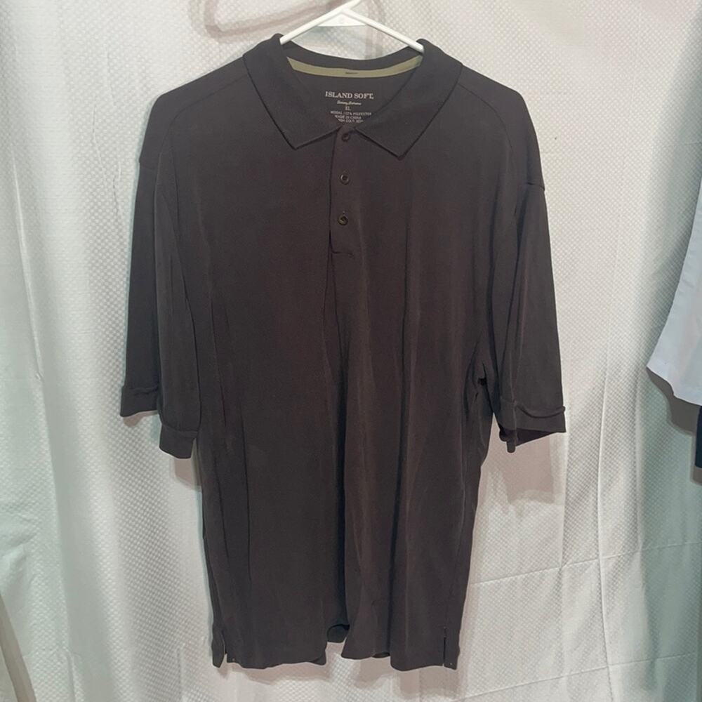 Tommy Bahama xl brown soft wash polo worn once